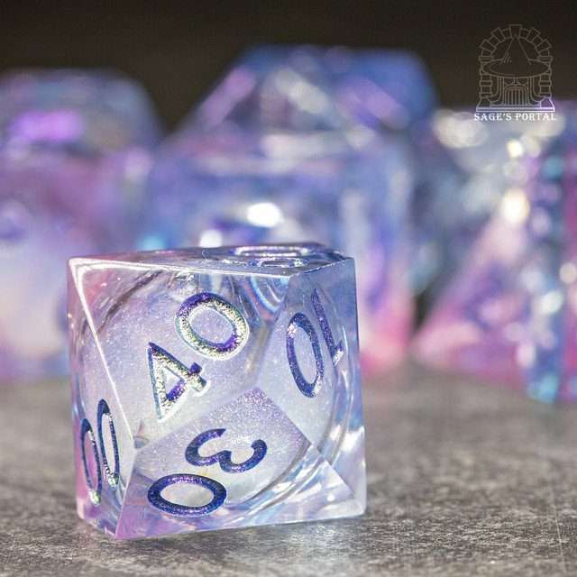 Sage's Dancing Souls Liquid Core Sharp Edge Resin Dice Set - Sage's PortalLiquid Core Dice Set