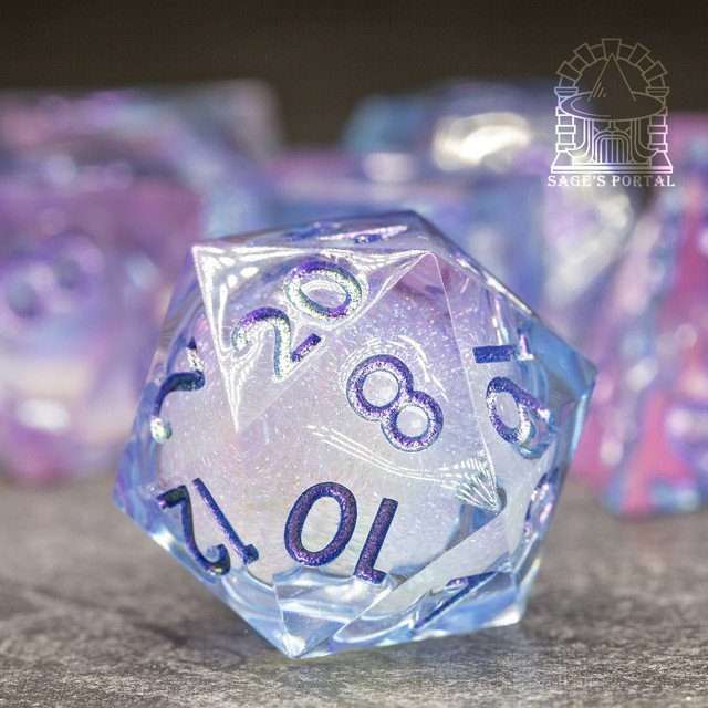 Sage's Dancing Souls Liquid Core Sharp Edge Resin Dice Set - Sage's PortalLiquid Core Dice Set