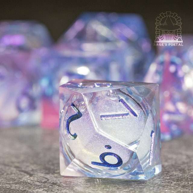 Sage's Dancing Souls Liquid Core Sharp Edge Resin Dice Set - Sage's PortalLiquid Core Dice Set