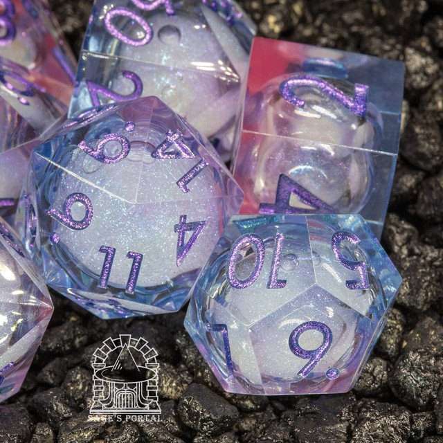 Sage's Dancing Souls Liquid Core Sharp Edge Resin Dice Set - Sage's PortalLiquid Core Dice Set