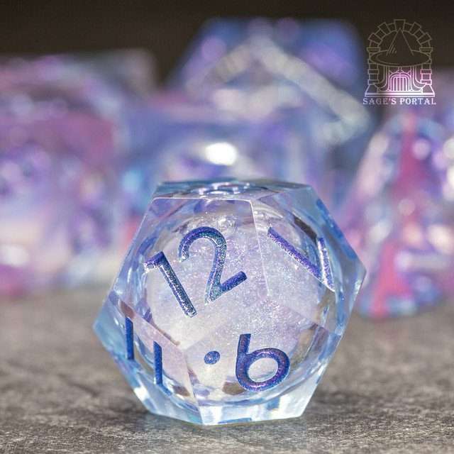 Sage's Dancing Souls Liquid Core Sharp Edge Resin Dice Set - Sage's PortalLiquid Core Dice Set