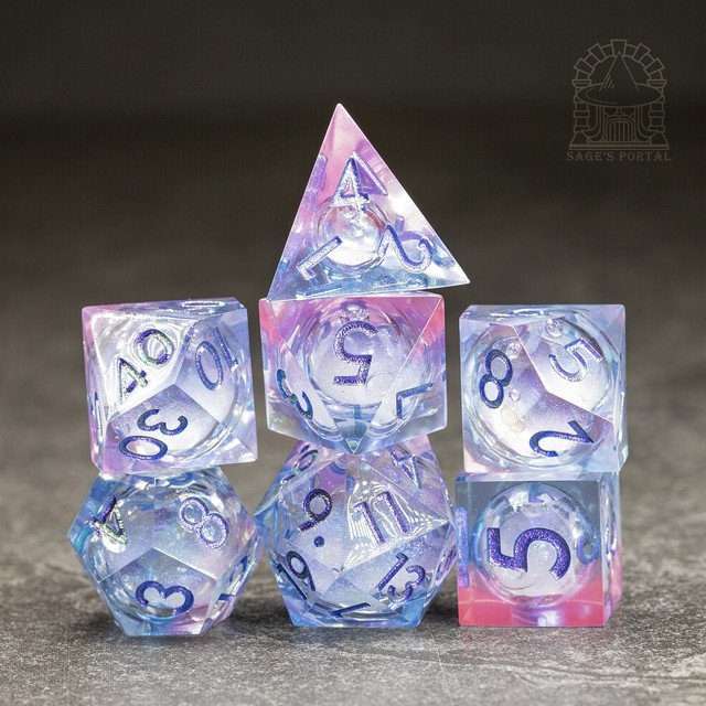 Sage's Dancing Souls Liquid Core Sharp Edge Resin Dice Set - Sage's PortalLiquid Core Dice Set