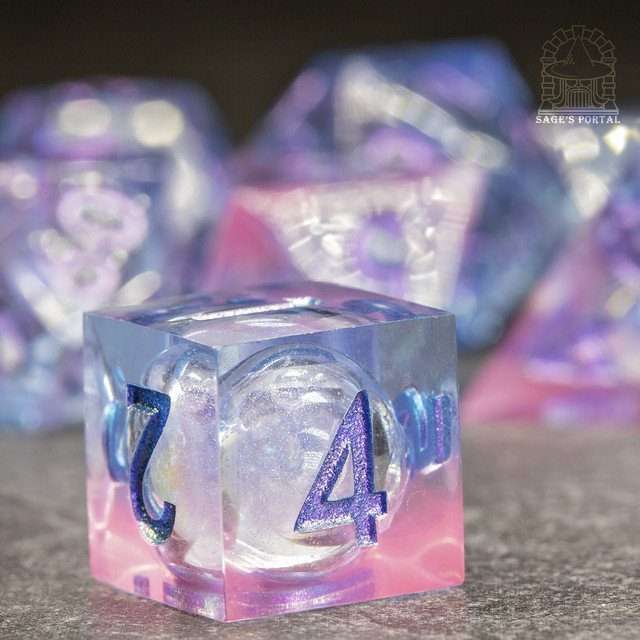 Sage's Dancing Souls Liquid Core Sharp Edge Resin Dice Set - Sage's PortalLiquid Core Dice Set