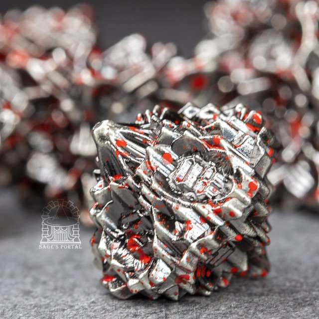 Sage's Deadly Lotus Petrified Carnage Metal Polyhedral Dice Set - Sage's PortalMetal Dice Set