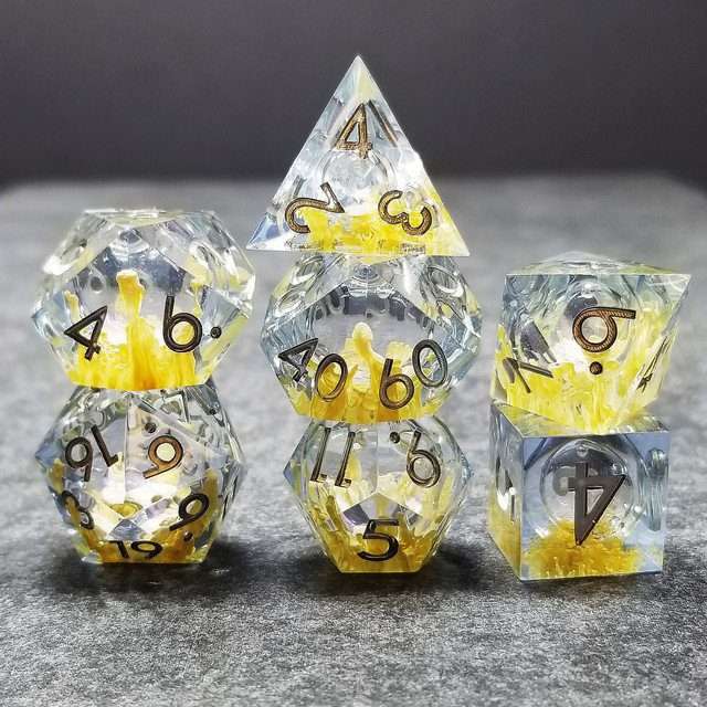 Sage's Divine Souls Liquid Core Sharp Edge Resin Dice Set - Sage's PortalLiquid Core Dice Set
