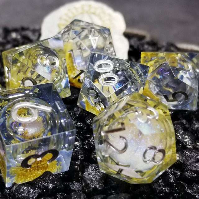 Sage's Divine Souls Liquid Core Sharp Edge Resin Dice Set - Sage's PortalLiquid Core Dice Set