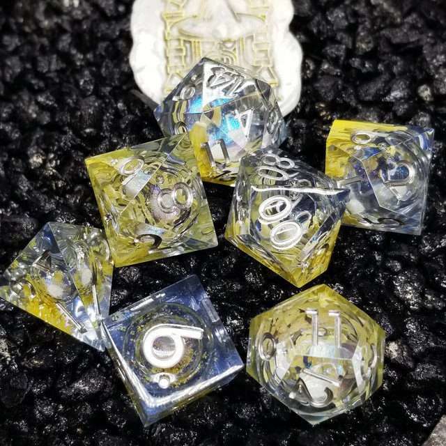 Sage's Divine Souls Liquid Core Sharp Edge Resin Dice Set - Sage's PortalLiquid Core Dice Set