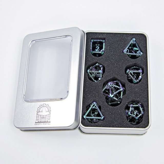 Sage's Draconic Prison Witch's Curse Cage Hollow Metal Dice Set - Sage's PortalHollow Metal Dice Set