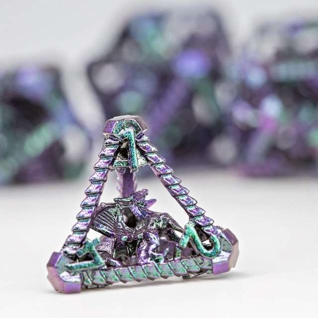 Sage's Draconic Prison Witch's Curse Cage Hollow Metal Dice Set - Sage's PortalHollow Metal Dice Set