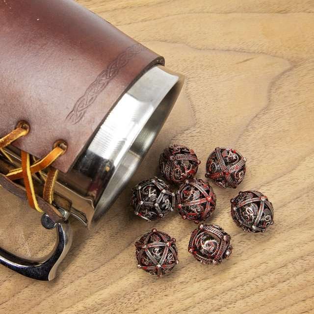 Sage’s Dragon Orb Rolling Doom Hollow Metal Dice Set - Sage's PortalHollow Metal Dice Set