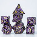 Sage's Dragonstones - Black/Purple Noble Dragon Hollow Metal Polyhedral Dice Set - Sage's PortalHollow Metal Dice Set