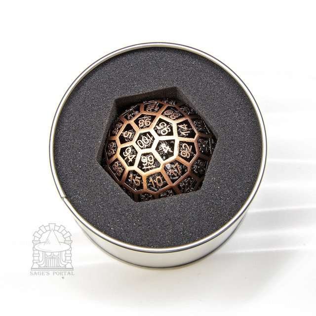 Sage’s Dragonstones Copper d100 Hollow Metal Dice - Sage's PortalHollow Metal Dice Set