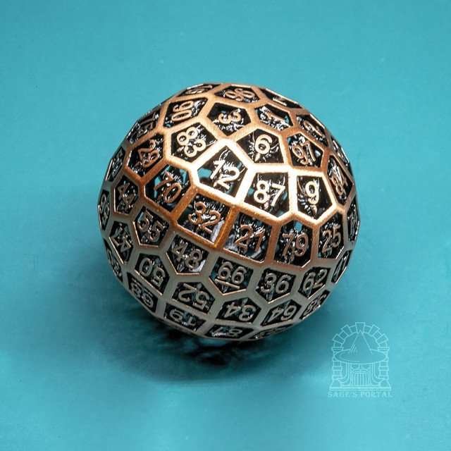 Sage’s Dragonstones Copper d100 Hollow Metal Dice - Sage's PortalHollow Metal Dice Set