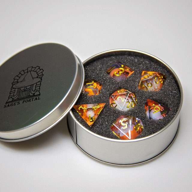 Sage's Ectoplasm Souls Liquid Core Sharp Edge Resin Dice Set - Sage's PortalLiquid Core Dice Set
