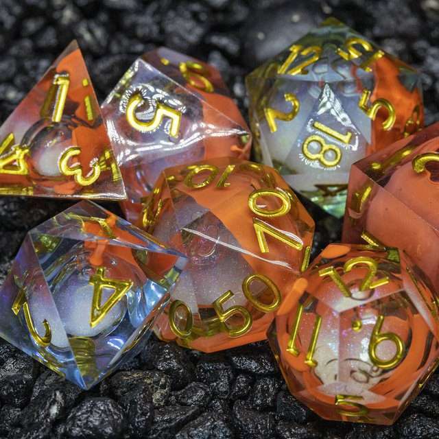 Sage's Ectoplasm Souls Liquid Core Sharp Edge Resin Dice Set - Sage's PortalLiquid Core Dice Set