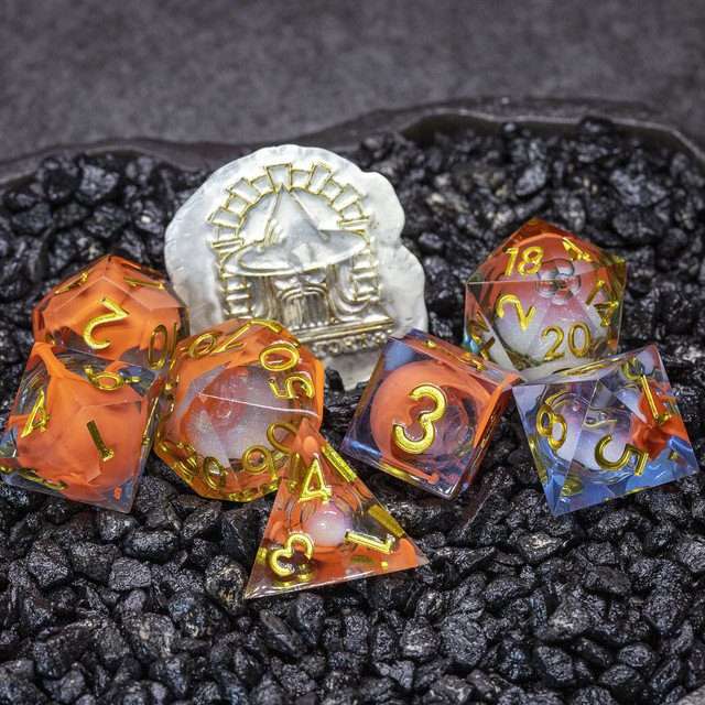 Sage's Ectoplasm Souls Liquid Core Sharp Edge Resin Dice Set - Sage's PortalLiquid Core Dice Set