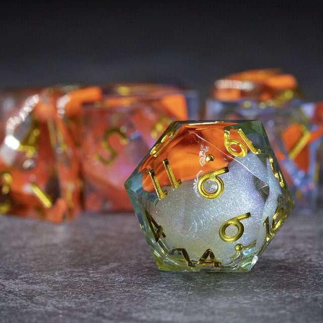 Sage's Ectoplasm Souls Liquid Core Sharp Edge Resin Dice Set - Sage's PortalLiquid Core Dice Set