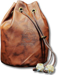 Sage's Enchanted Dice Bag - Spotted PU Leather Dice Bag with D20 Cord Ends by Sage's Portal