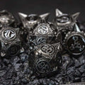 Sage's Enchanted Morningstars - Nickel/Black Metal Polyhedral Dice Set - Sage's PortalMetal Dice Set