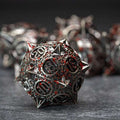 Sage's Enchanted Morningstars - Nickel/Blood Metal Polyhedral Dice Set - Sage's PortalMetal Dice Set
