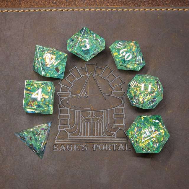 Sage's Exaltations - Mermaid Cove Sharp Edge Resin Dice Set - Sage's PortalSharp Edge Resin Dice Set