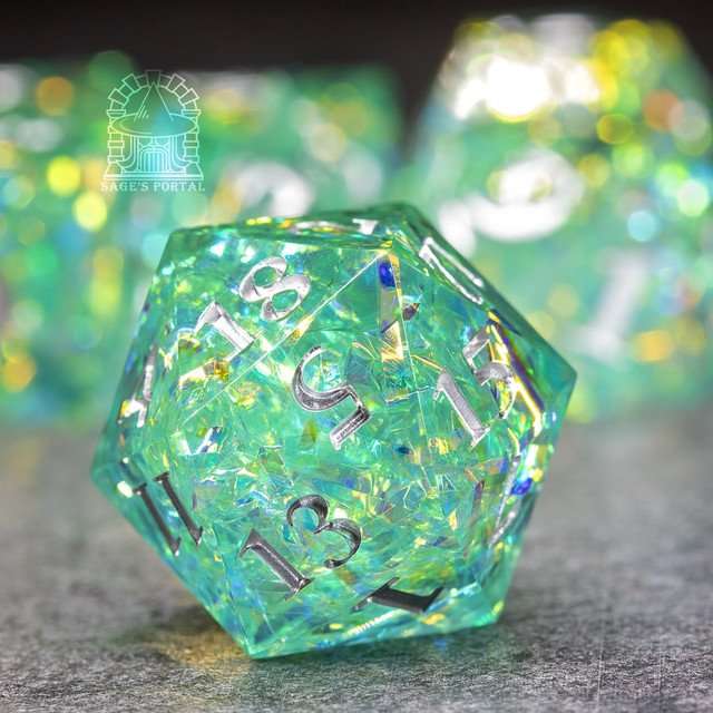 Sage's Exaltations - Mermaid Cove Sharp Edge Resin Dice Set - Sage's PortalSharp Edge Resin Dice Set