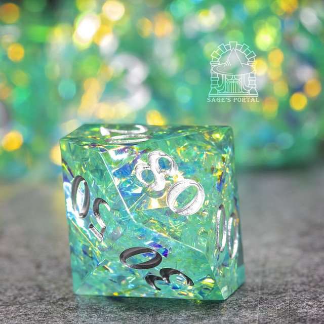 Sage's Exaltations - Mermaid Cove Sharp Edge Resin Dice Set - Sage's PortalSharp Edge Resin Dice Set