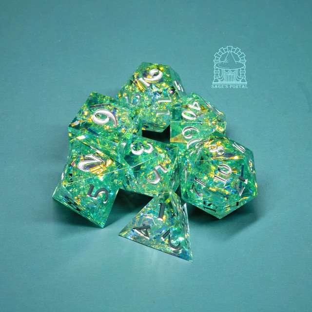 Sage's Exaltations - Mermaid Cove Sharp Edge Resin Dice Set - Sage's PortalSharp Edge Resin Dice Set