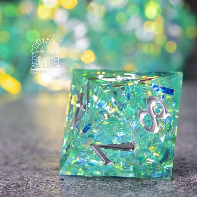 Sage's Exaltations - Mermaid Cove Sharp Edge Resin Dice Set - Sage's PortalSharp Edge Resin Dice Set