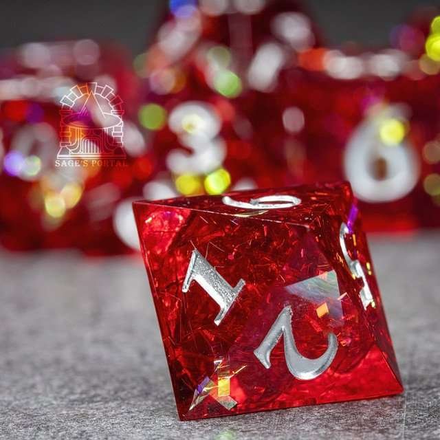 Sage's Exaltations - Phoenix's Rest Sharp Edge Resin Dice Set - Sage's PortalSharp Edge Resin Dice Set