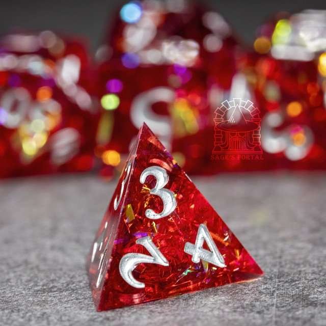 Sage's Exaltations - Phoenix's Rest Sharp Edge Resin Dice Set - Sage's PortalSharp Edge Resin Dice Set