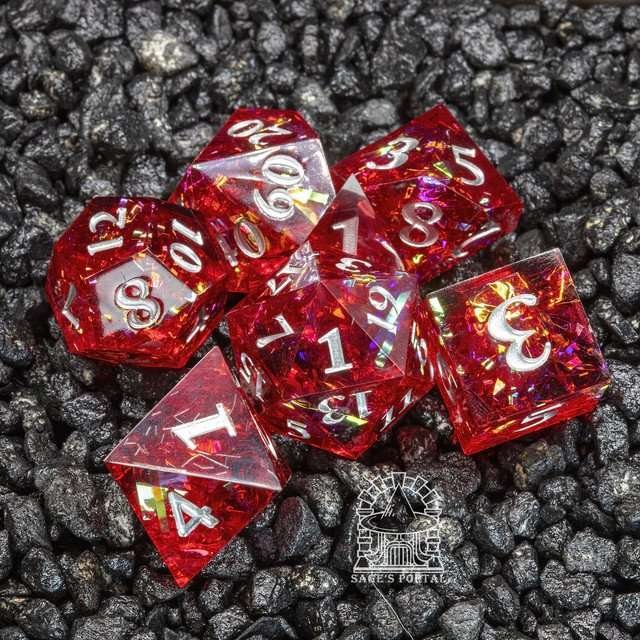 Sage's Exaltations - Phoenix's Rest Sharp Edge Resin Dice Set - Sage's PortalSharp Edge Resin Dice Set