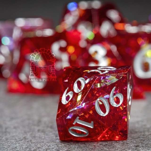 Sage's Exaltations - Phoenix's Rest Sharp Edge Resin Dice Set - Sage's PortalSharp Edge Resin Dice Set