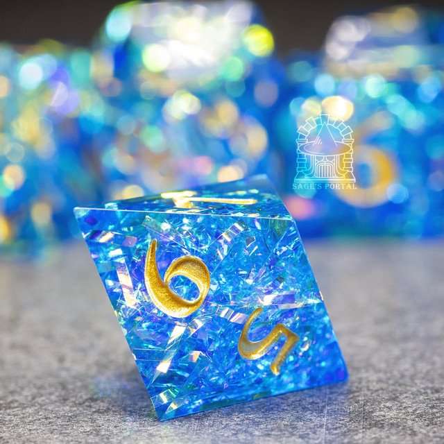 Sage's Exaltations - River Bend Sharp Edge Resin Dice Set - Sage's PortalSharp Edge Resin Dice Set
