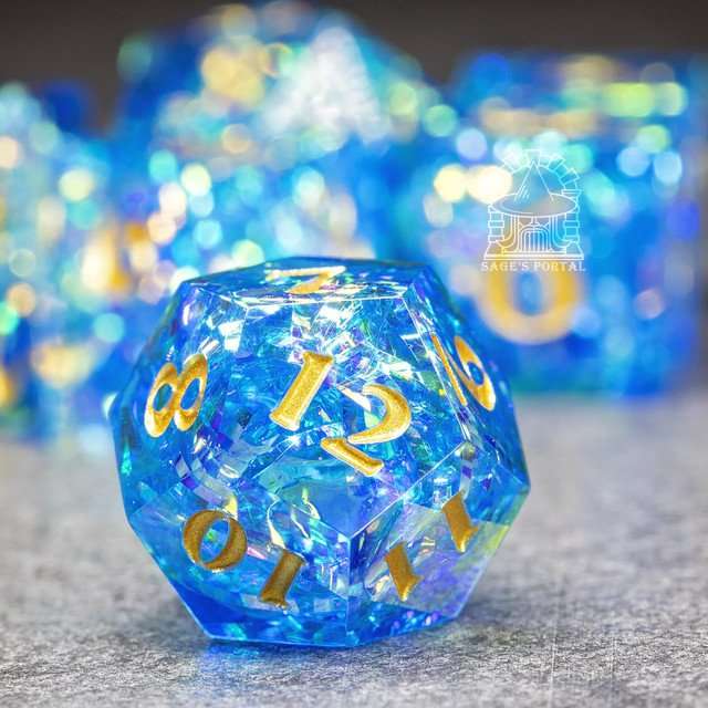 Sage's Exaltations - River Bend Sharp Edge Resin Dice Set - Sage's PortalSharp Edge Resin Dice Set