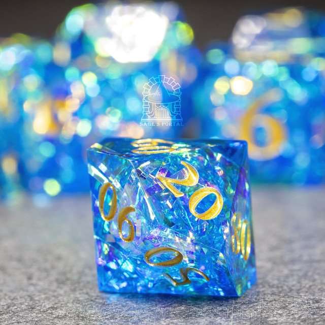 Sage's Exaltations - River Bend Sharp Edge Resin Dice Set - Sage's PortalSharp Edge Resin Dice Set
