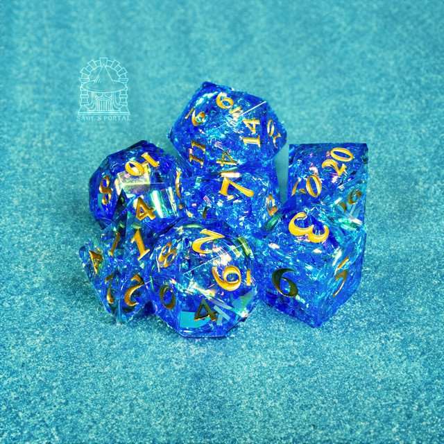 Sage's Exaltations - River Bend Sharp Edge Resin Dice Set - Sage's PortalSharp Edge Resin Dice Set