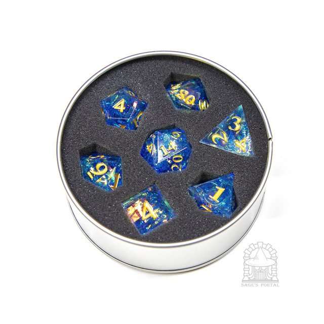 Sage's Exaltations - River Bend Sharp Edge Resin Dice Set - Sage's PortalSharp Edge Resin Dice Set