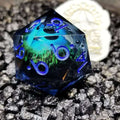 Sage's Eye of the Beast 33mm Jiggling Blue Eye D20 Resin Die - Sage's PortalLiquid Core Dice Set