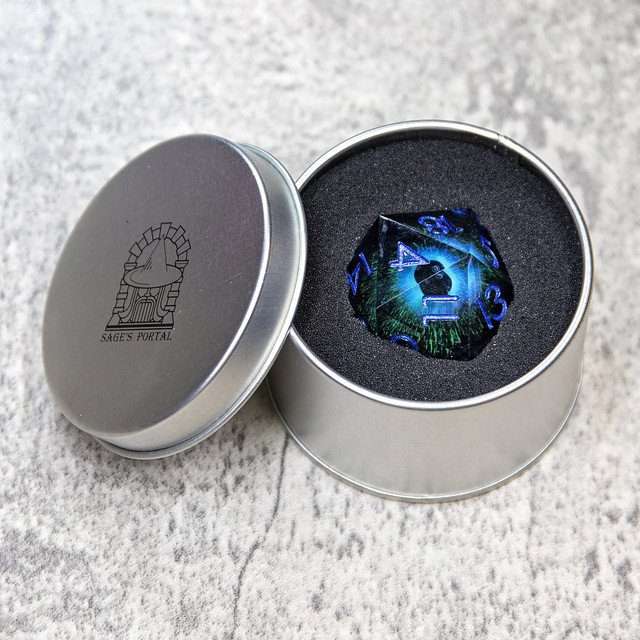 Sage's Eye of the Beast 33mm Jiggling Blue Eye D20 Resin Die - Sage's PortalLiquid Core Dice Set