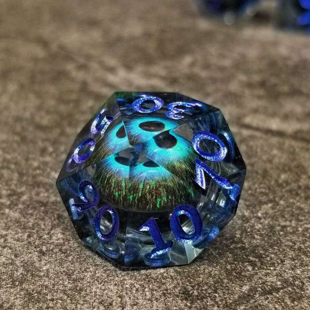 Sage's Eye of the Beast Jiggling Blue Liquid Core Polyhedral Dice Set - Sage's PortalLiquid Core Dice Set