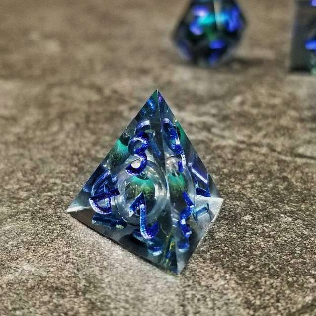 Sage's Eye of the Beast Jiggling Blue Liquid Core Polyhedral Dice Set - Sage's PortalLiquid Core Dice Set