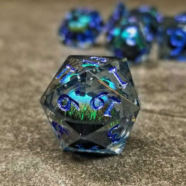 Sage's Eye of the Beast Jiggling Blue Liquid Core Polyhedral Dice Set - Sage's PortalLiquid Core Dice Set