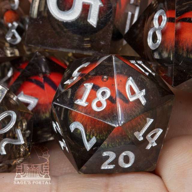 Sage's Eye of the Demon Jiggling Liquid Core Polyhedral Dice Set - Sage's PortalLiquid Core Dice Set