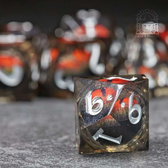 Sage's Eye of the Demon Jiggling Liquid Core Polyhedral Dice Set - Sage's PortalLiquid Core Dice Set