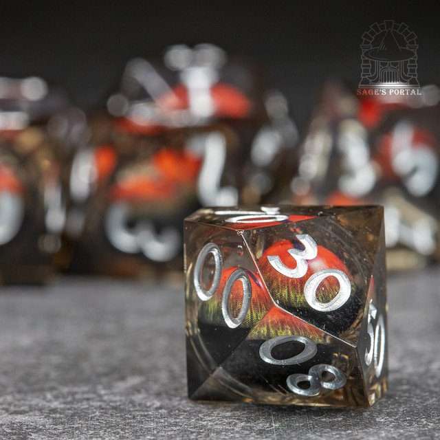 Sage's Eye of the Demon Jiggling Liquid Core Polyhedral Dice Set - Sage's PortalLiquid Core Dice Set