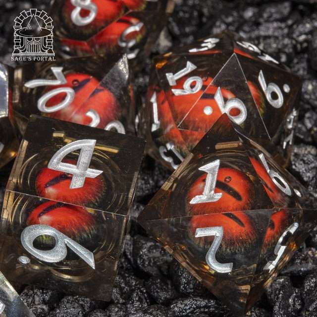 Sage's Eye of the Demon Jiggling Liquid Core Polyhedral Dice Set - Sage's PortalLiquid Core Dice Set