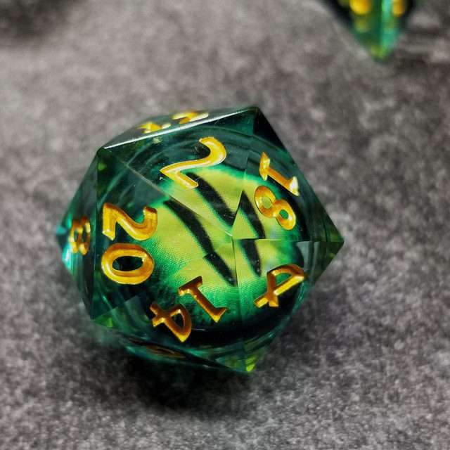 Sage's Eye of the Green Serpent Liquid Core Polyhedral Dice Set - Sage's PortalLiquid Core Dice Set