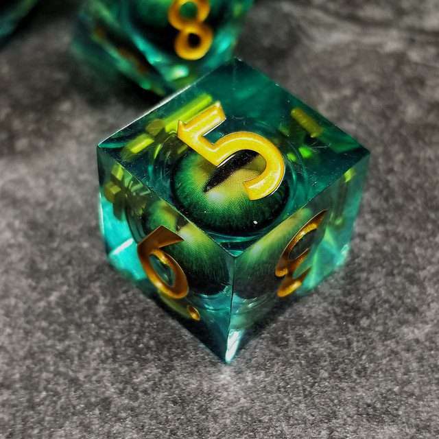 Sage's Eye of the Green Serpent Liquid Core Polyhedral Dice Set - Sage's PortalLiquid Core Dice Set