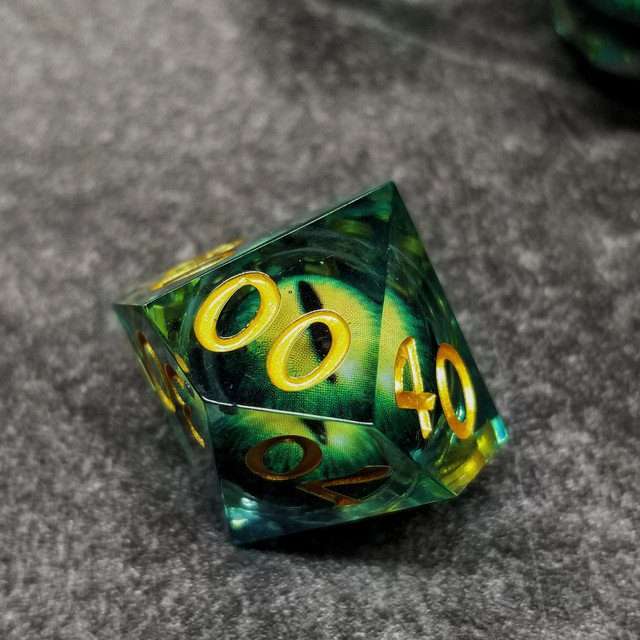 Sage's Eye of the Green Serpent Liquid Core Polyhedral Dice Set - Sage's PortalLiquid Core Dice Set